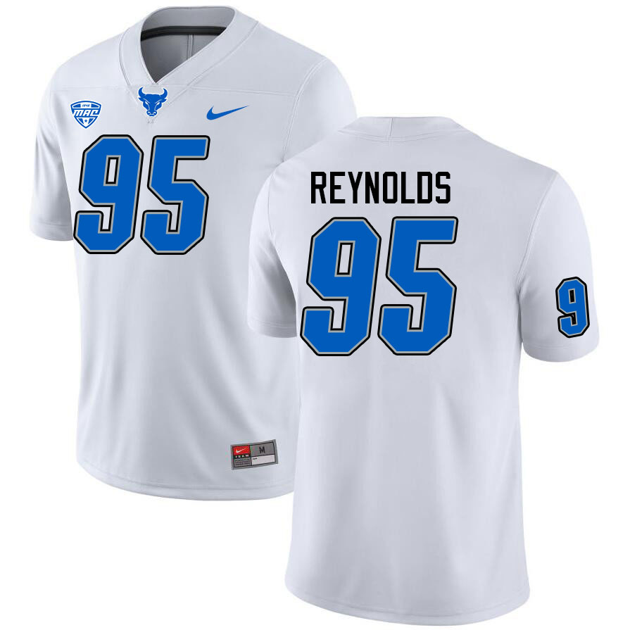 Buffalo Bulls #95 Alek Reynolds College Football Jerseys Stitched Sale-White